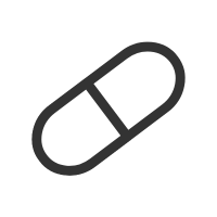 Black outline of supplement on white background